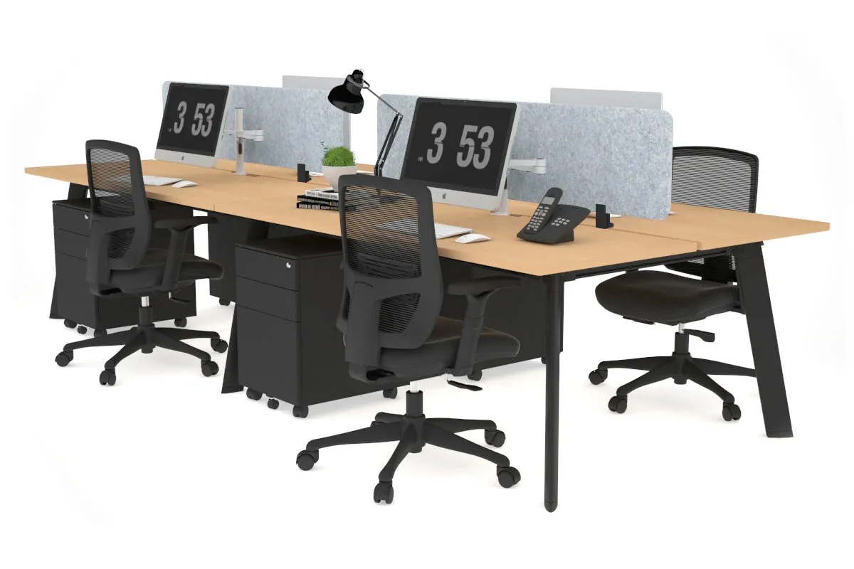 Switch - 4 Person Workstation Black Frame [1800L x 800W with Cable Scallop]