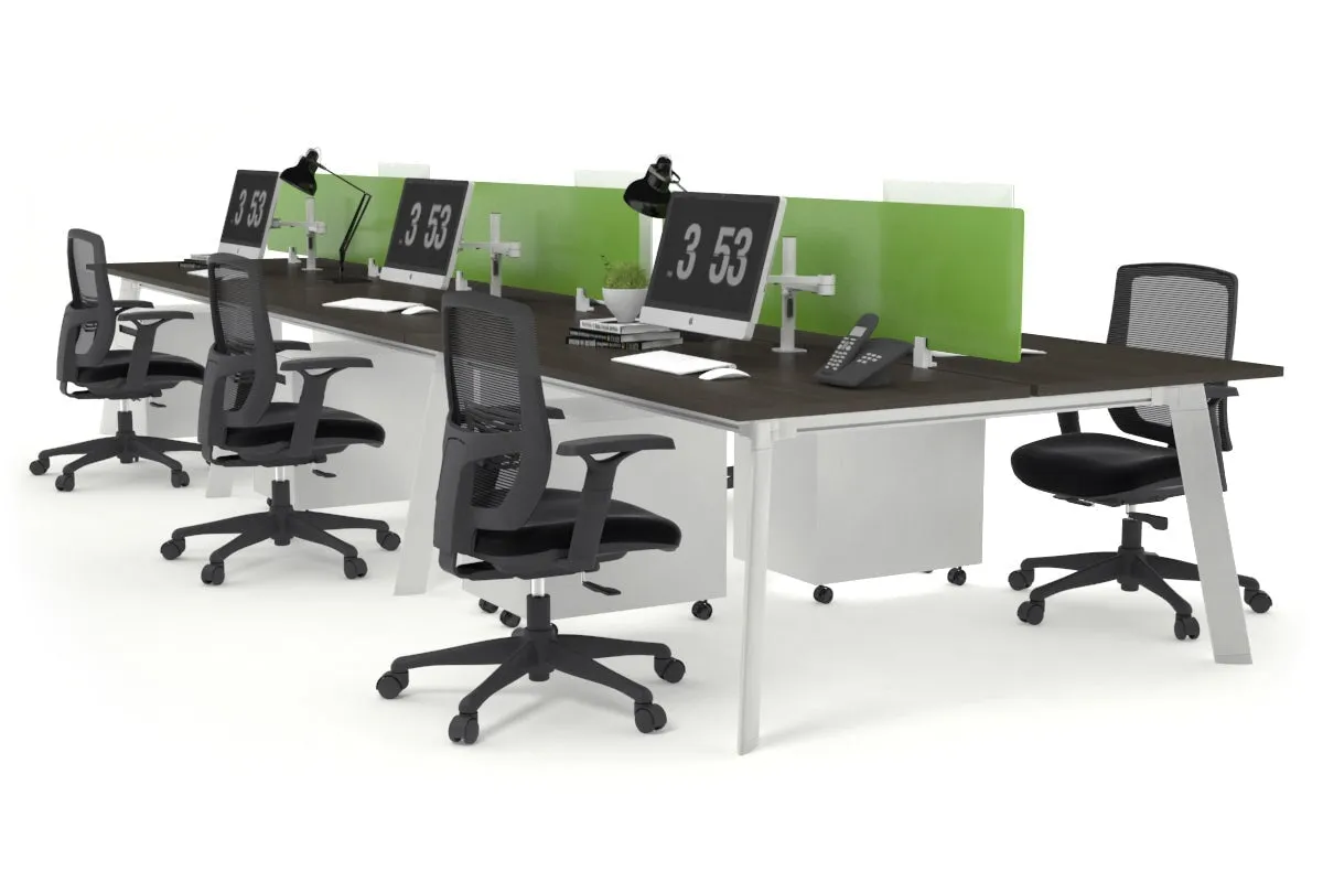 Switch - 6 Person Workstation White Frame [1200L x 700W]