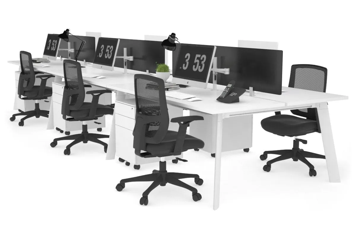 Switch - 6 Person Workstation White Frame [1200L x 700W]