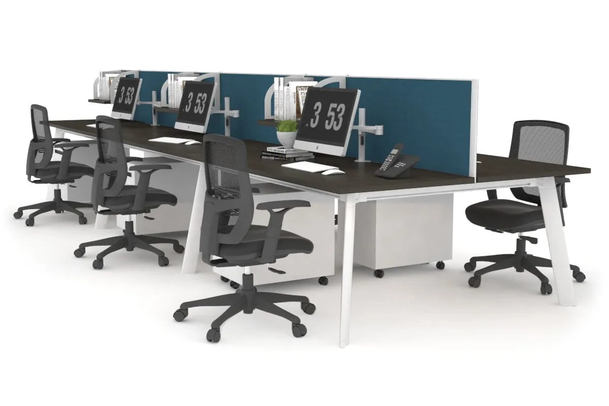 Switch - 6 Person Workstation White Frame [1200L x 700W]