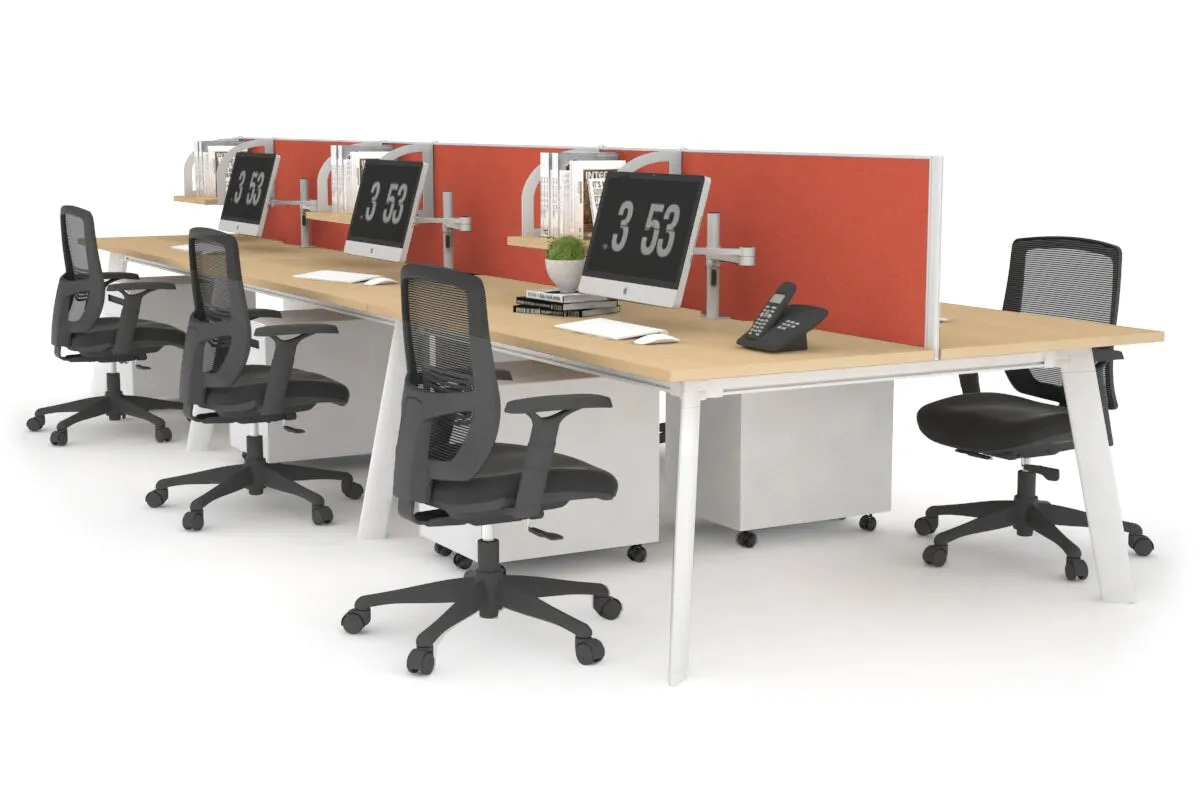 Switch - 6 Person Workstation White Frame [1200L x 700W]