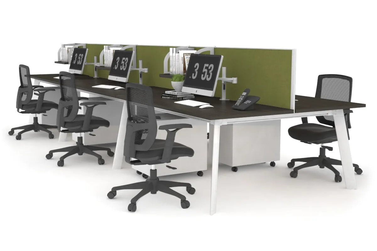 Switch - 6 Person Workstation White Frame [1200L x 700W]