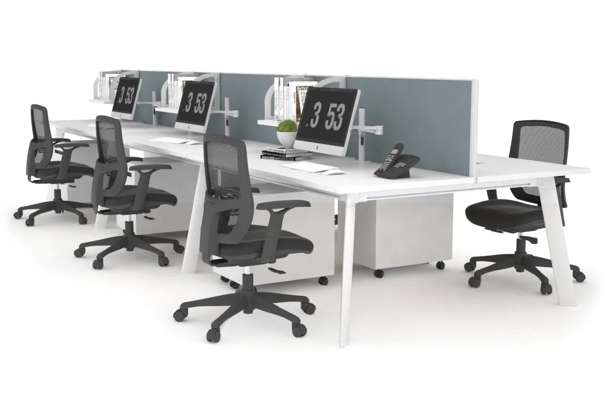 Switch - 6 Person Workstation White Frame [1200L x 700W]