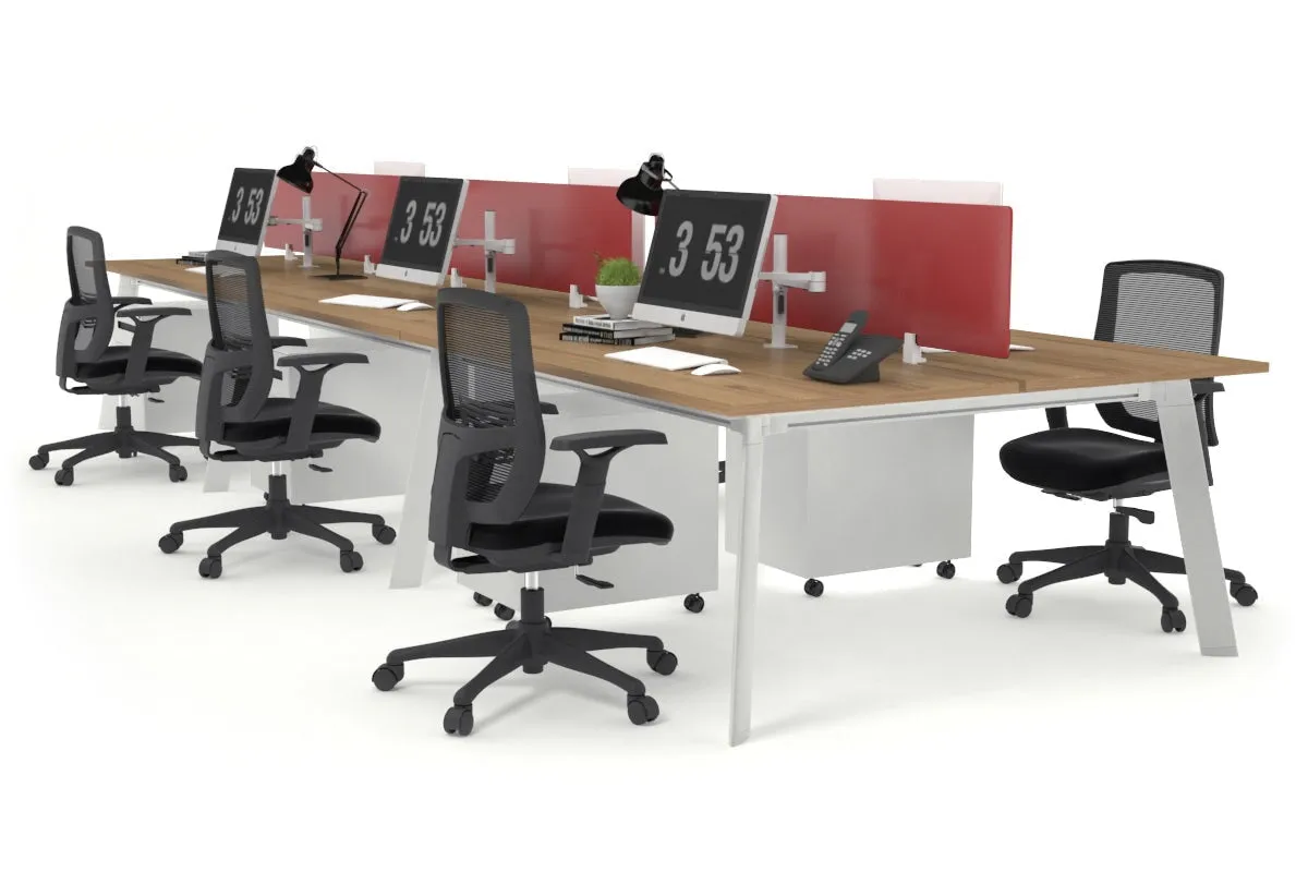 Switch - 6 Person Workstation White Frame [1200L x 700W]