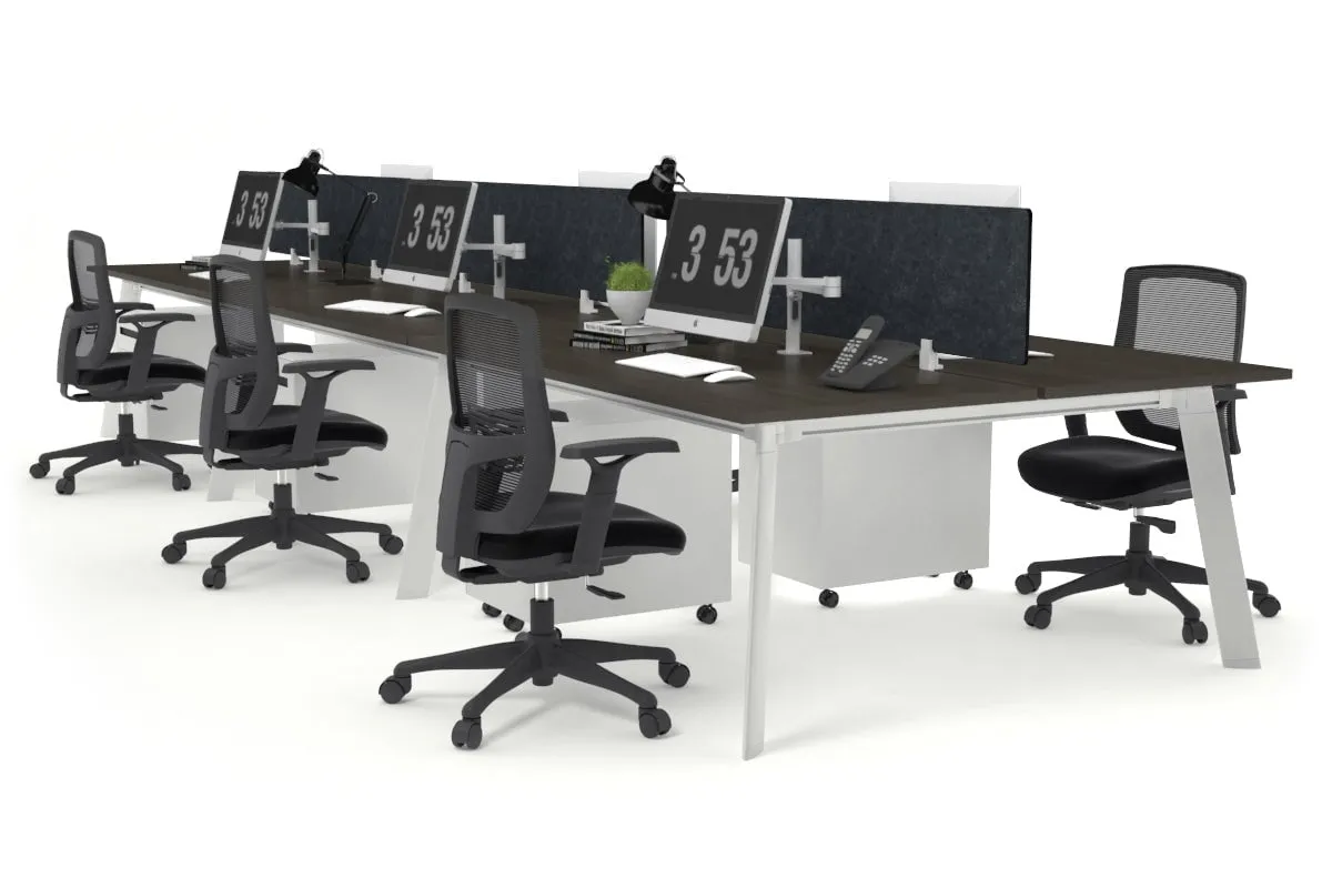Switch - 6 Person Workstation White Frame [1200L x 700W]