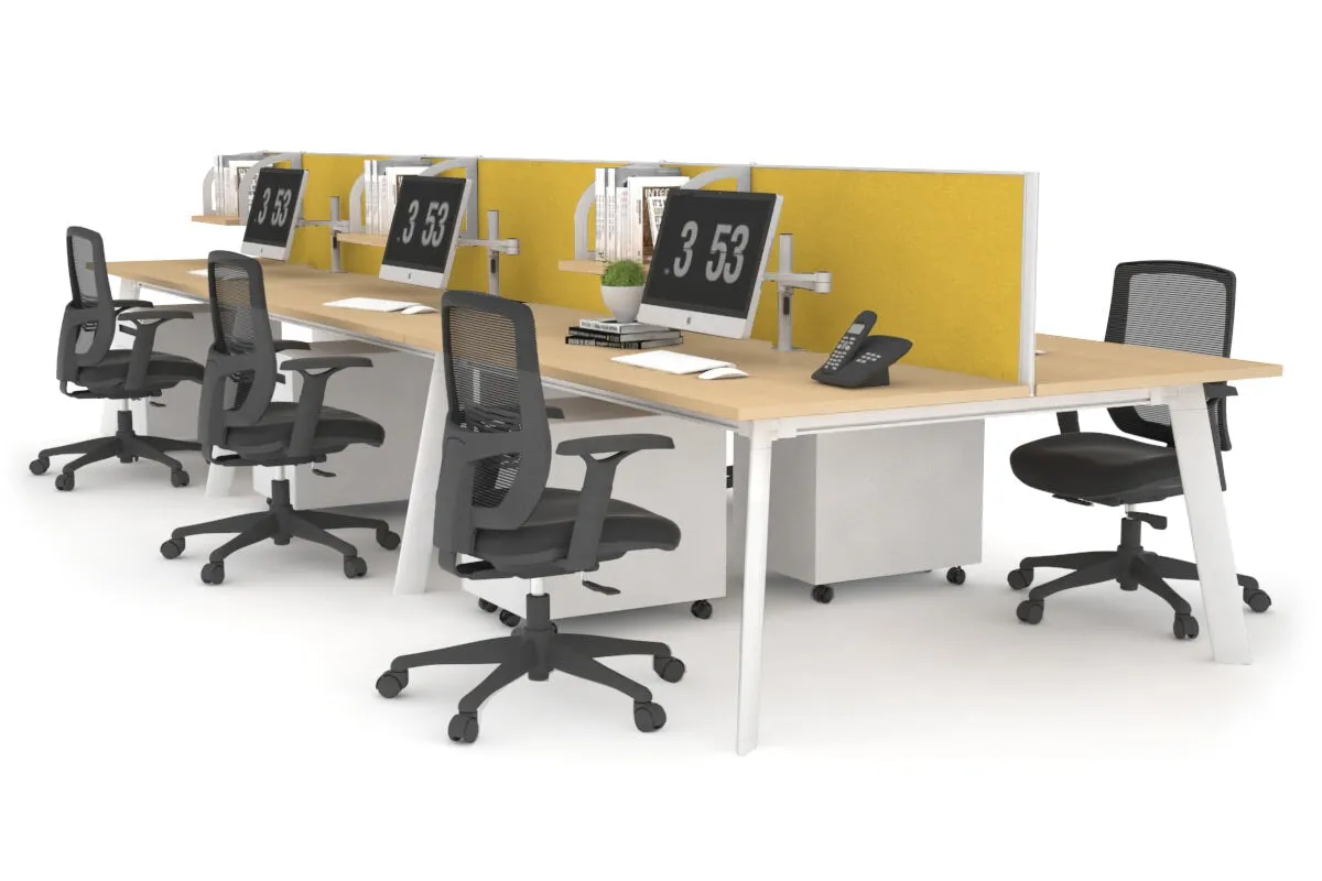 Switch - 6 Person Workstation White Frame [1200L x 700W]