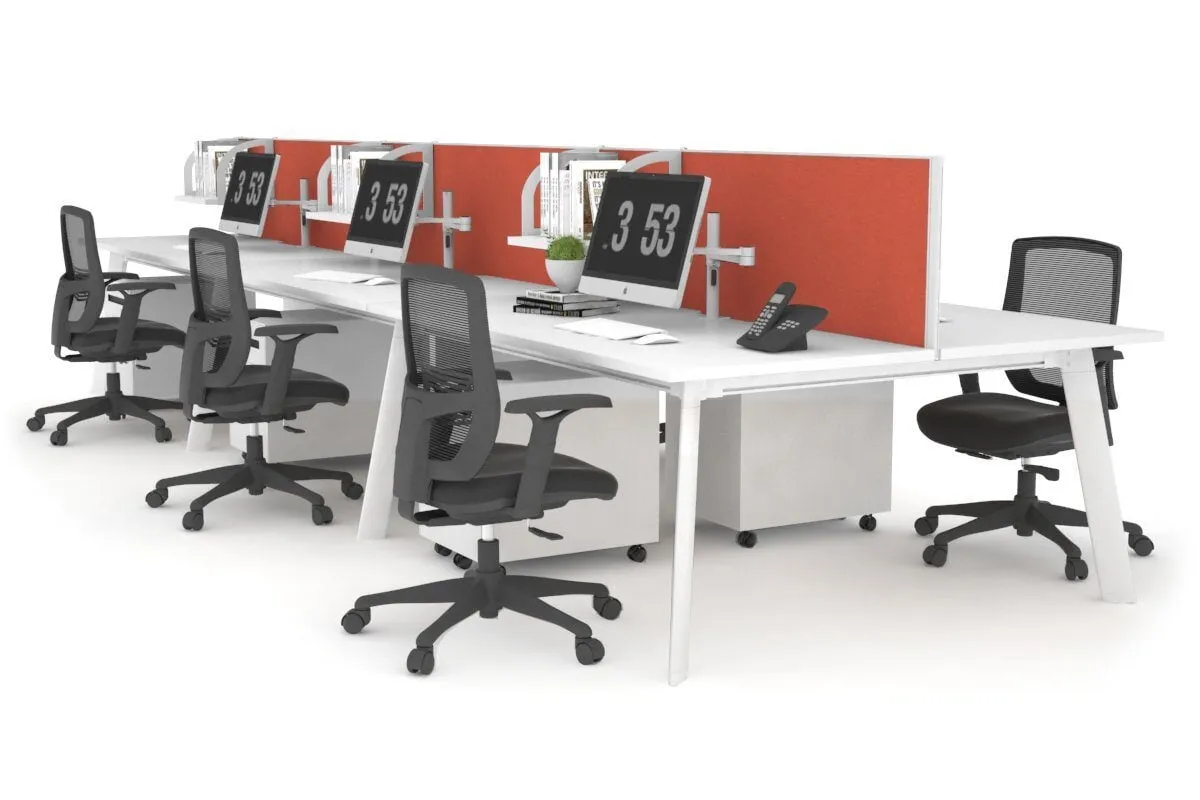 Switch - 6 Person Workstation White Frame [1200L x 700W]