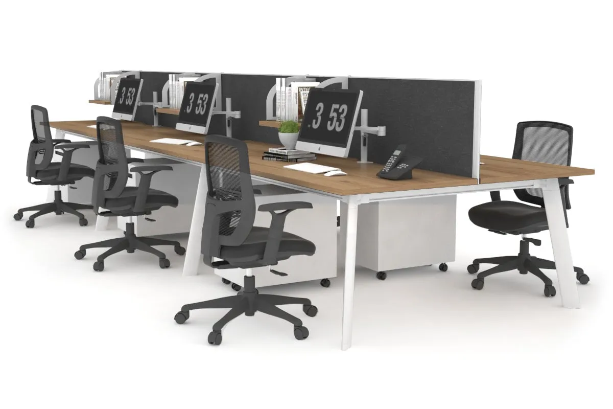 Switch - 6 Person Workstation White Frame [1200L x 700W]