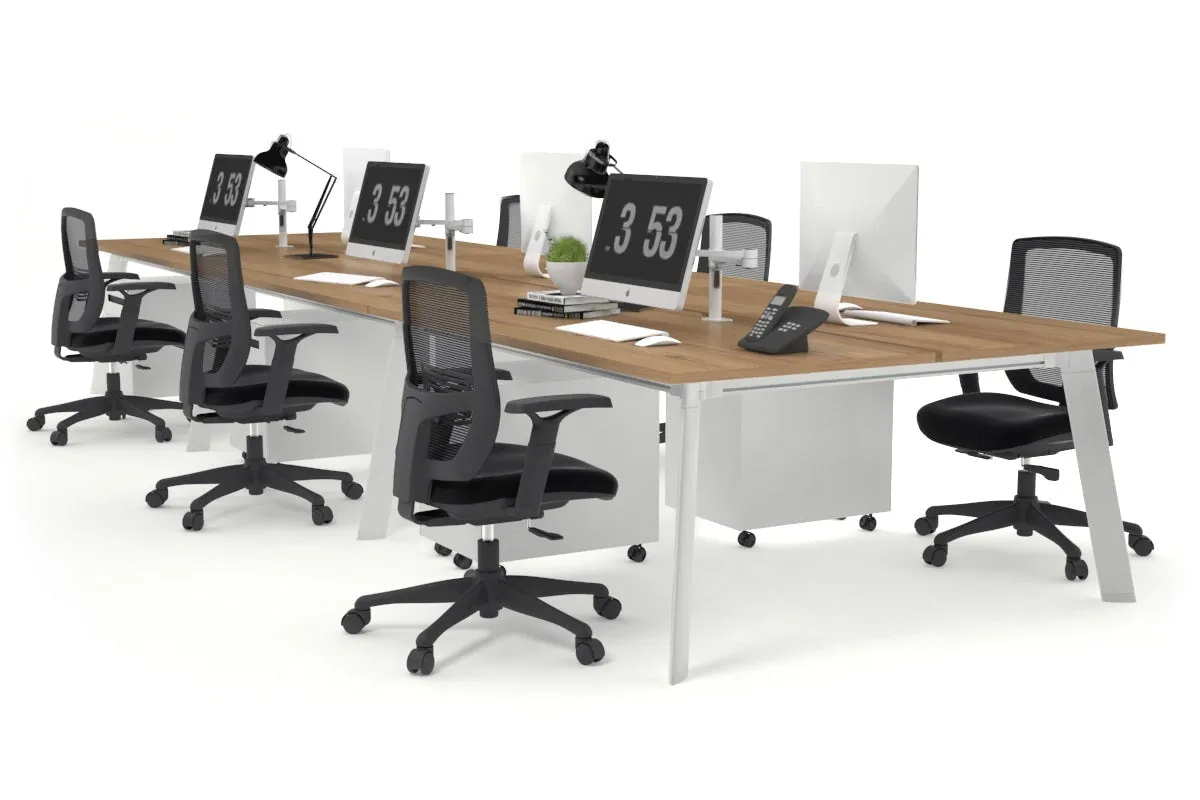 Switch - 6 Person Workstation White Frame [1200L x 700W]