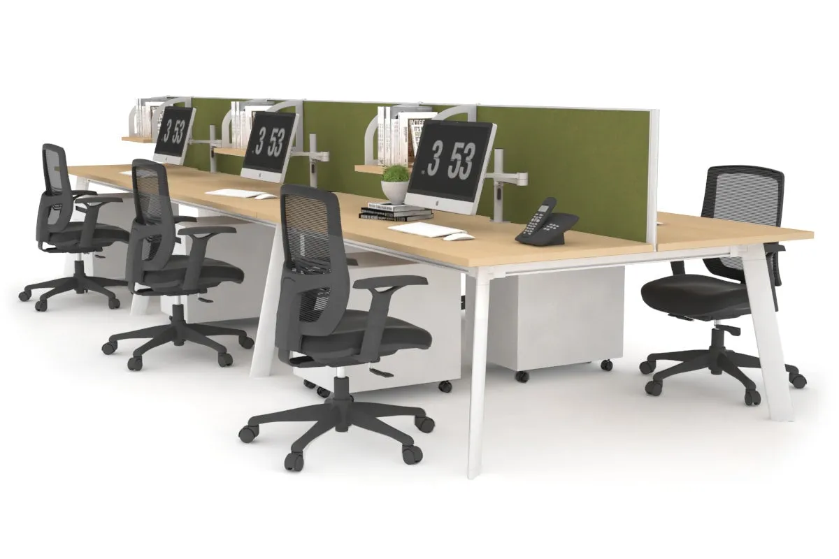Switch - 6 Person Workstation White Frame [1200L x 700W]