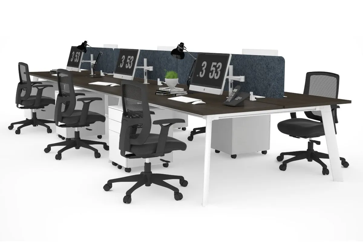 Switch - 6 Person Workstation White Frame [1200L x 700W]