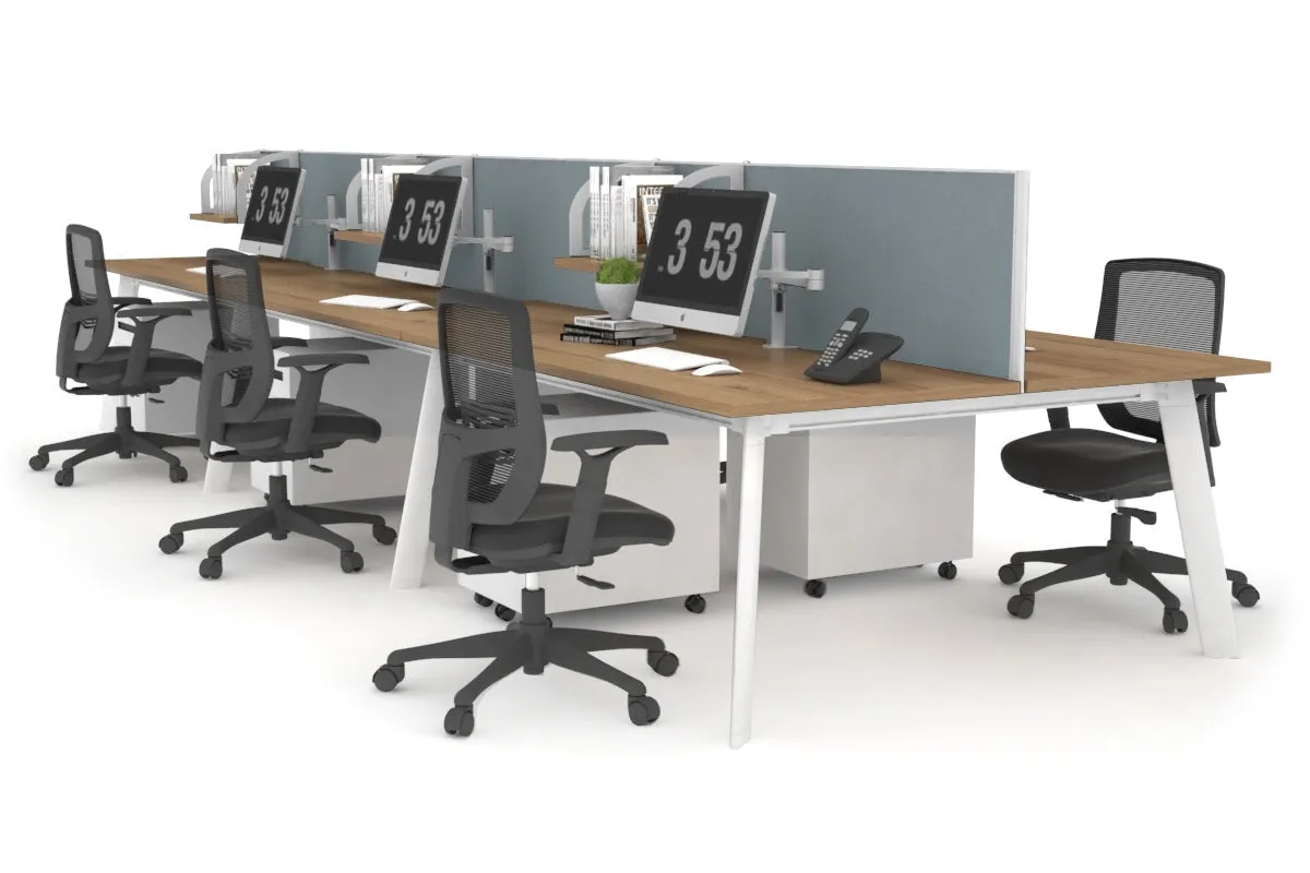 Switch - 6 Person Workstation White Frame [1200L x 700W]