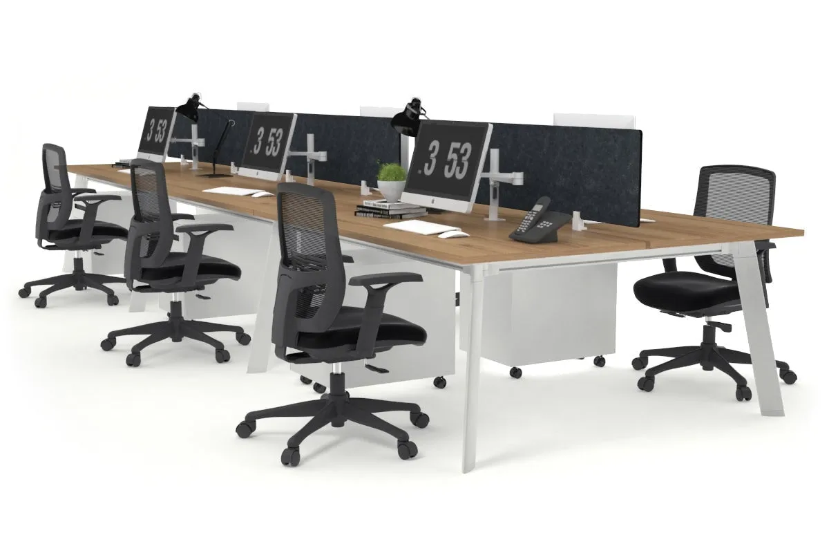 Switch - 6 Person Workstation White Frame [1200L x 700W]