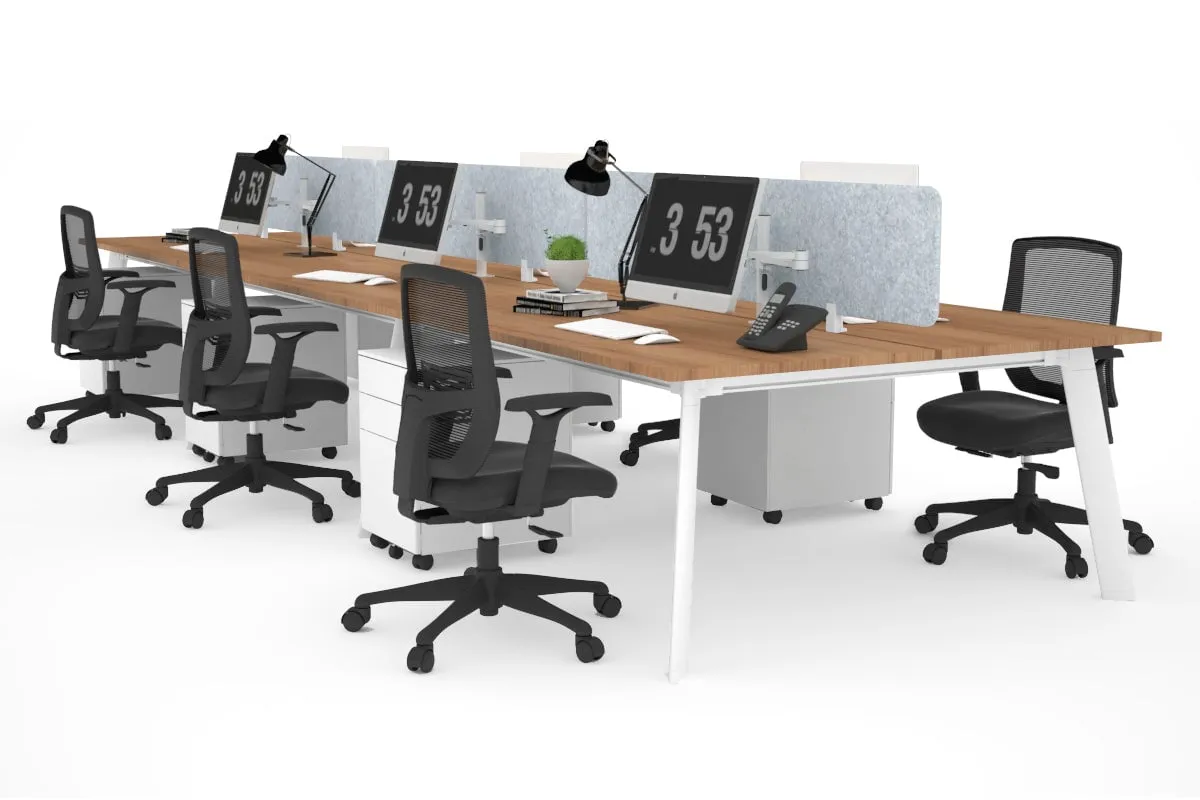 Switch - 6 Person Workstation White Frame [1200L x 700W]