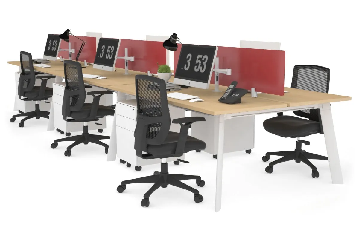 Switch - 6 Person Workstation White Frame [1200L x 700W]