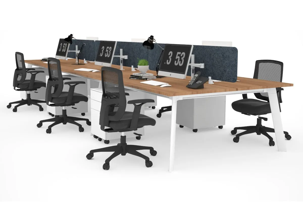 Switch - 6 Person Workstation White Frame [1200L x 700W]