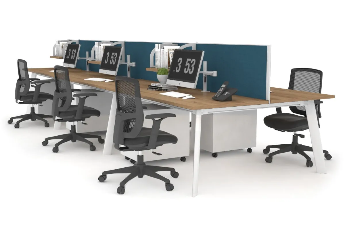 Switch - 6 Person Workstation White Frame [1200L x 700W]