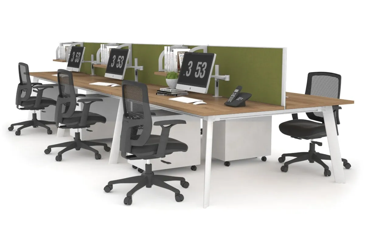Switch - 6 Person Workstation White Frame [1200L x 700W]