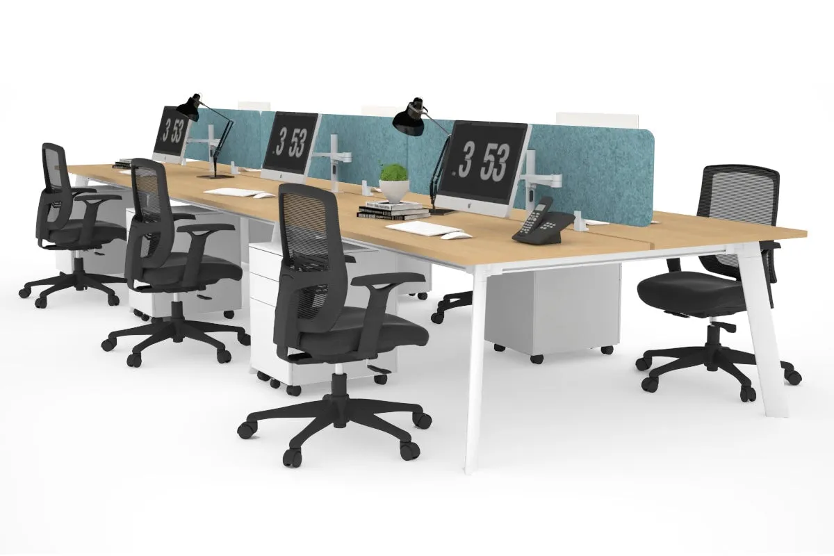 Switch - 6 Person Workstation White Frame [1200L x 700W]