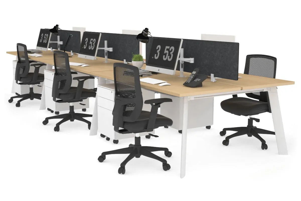Switch - 6 Person Workstation White Frame [1200L x 700W]