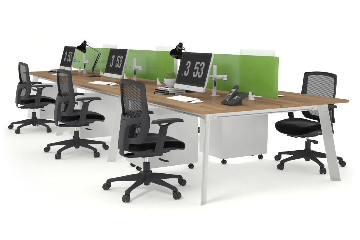 Switch - 6 Person Workstation White Frame [1200L x 700W]