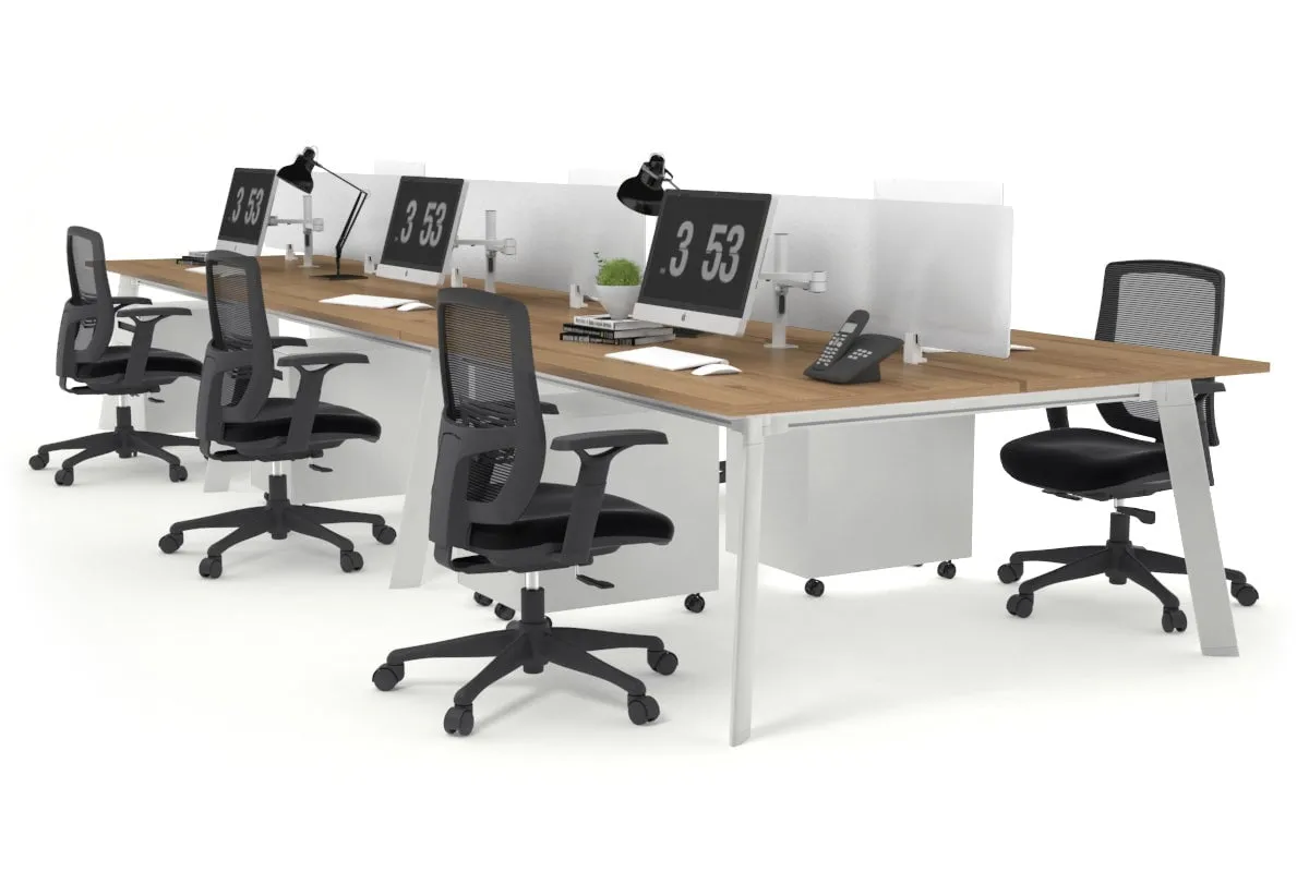 Switch - 6 Person Workstation White Frame [1200L x 700W]