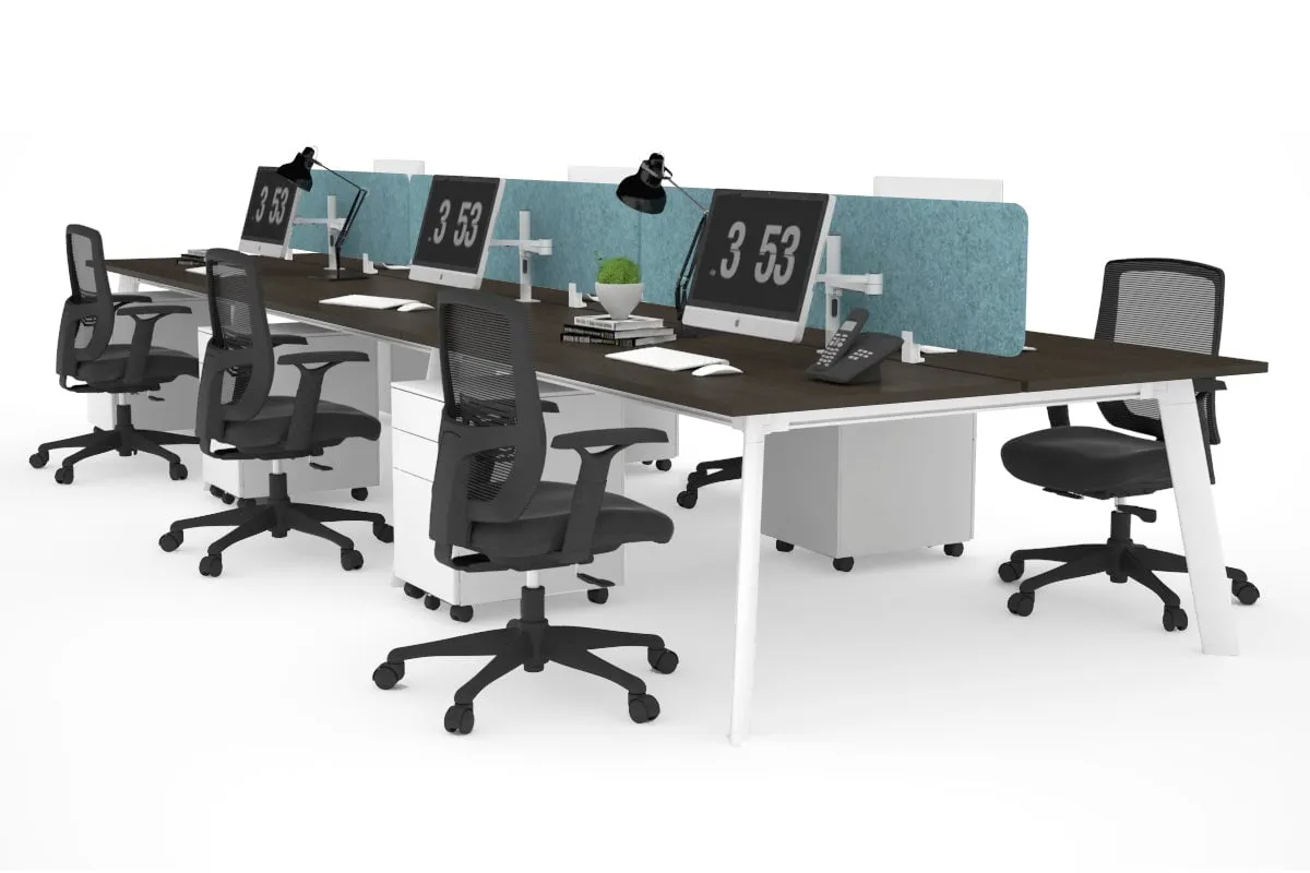 Switch - 6 Person Workstation White Frame [1200L x 700W]