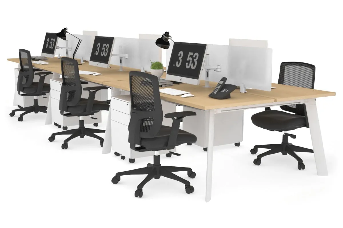 Switch - 6 Person Workstation White Frame [1200L x 700W]