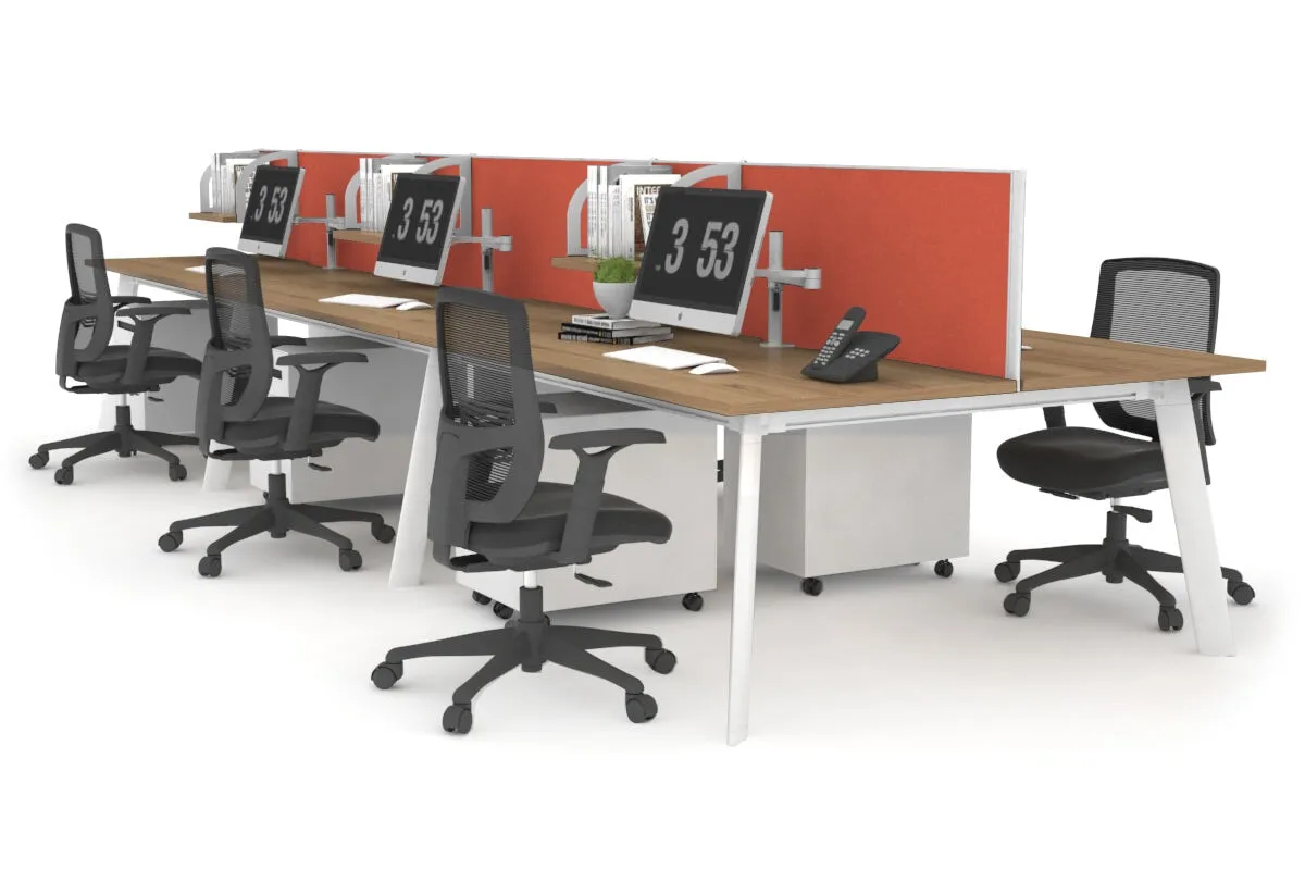 Switch - 6 Person Workstation White Frame [1200L x 700W]