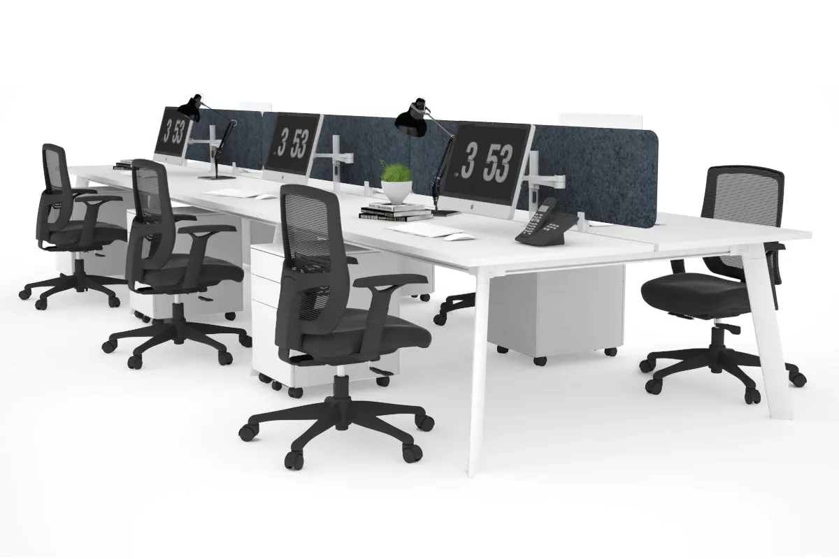 Switch - 6 Person Workstation White Frame [1200L x 700W]