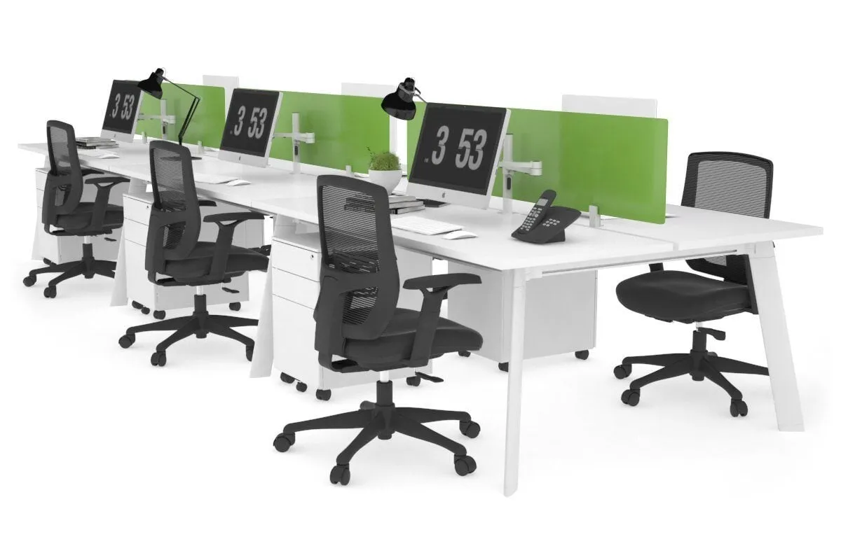 Switch - 6 Person Workstation White Frame [1200L x 700W]