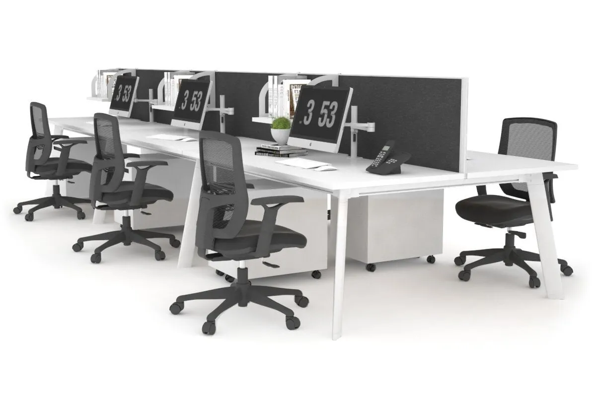 Switch - 6 Person Workstation White Frame [1200L x 700W]