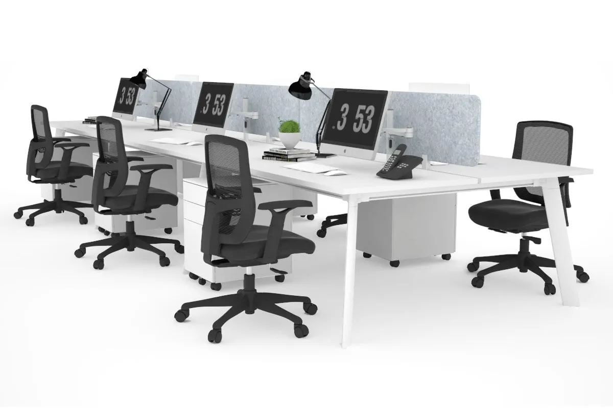Switch - 6 Person Workstation White Frame [1200L x 700W]