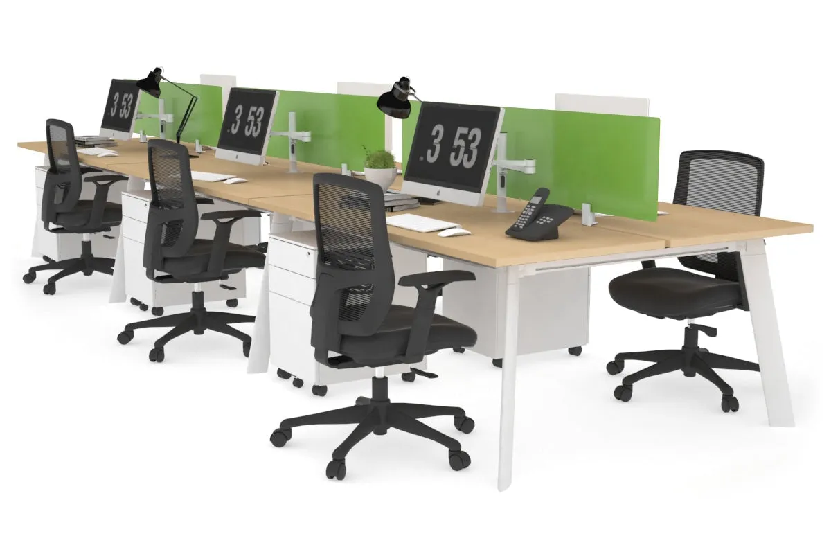 Switch - 6 Person Workstation White Frame [1200L x 700W]