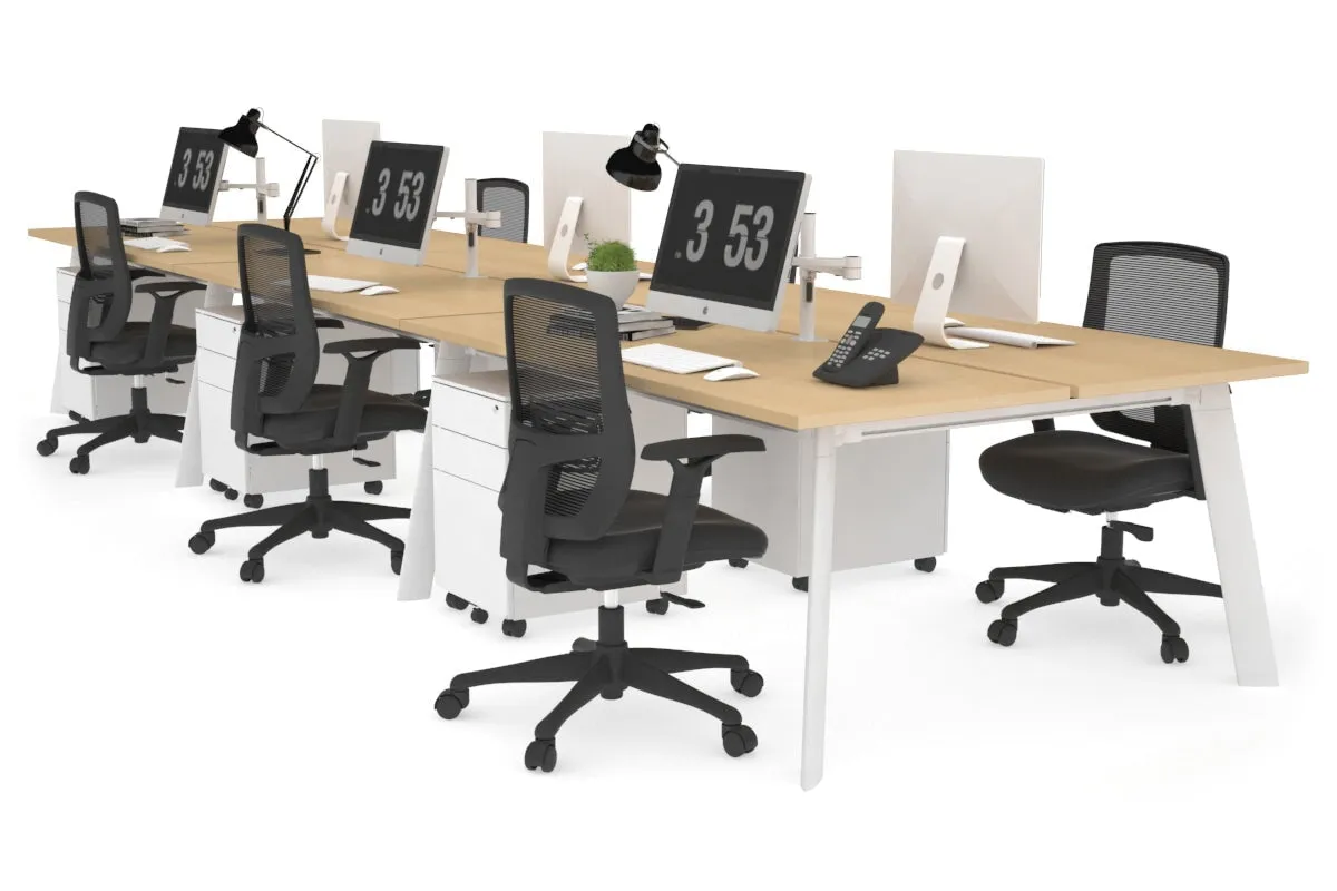 Switch - 6 Person Workstation White Frame [1200L x 700W]