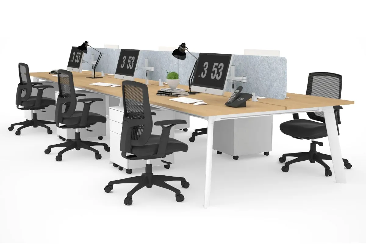 Switch - 6 Person Workstation White Frame [1200L x 700W]