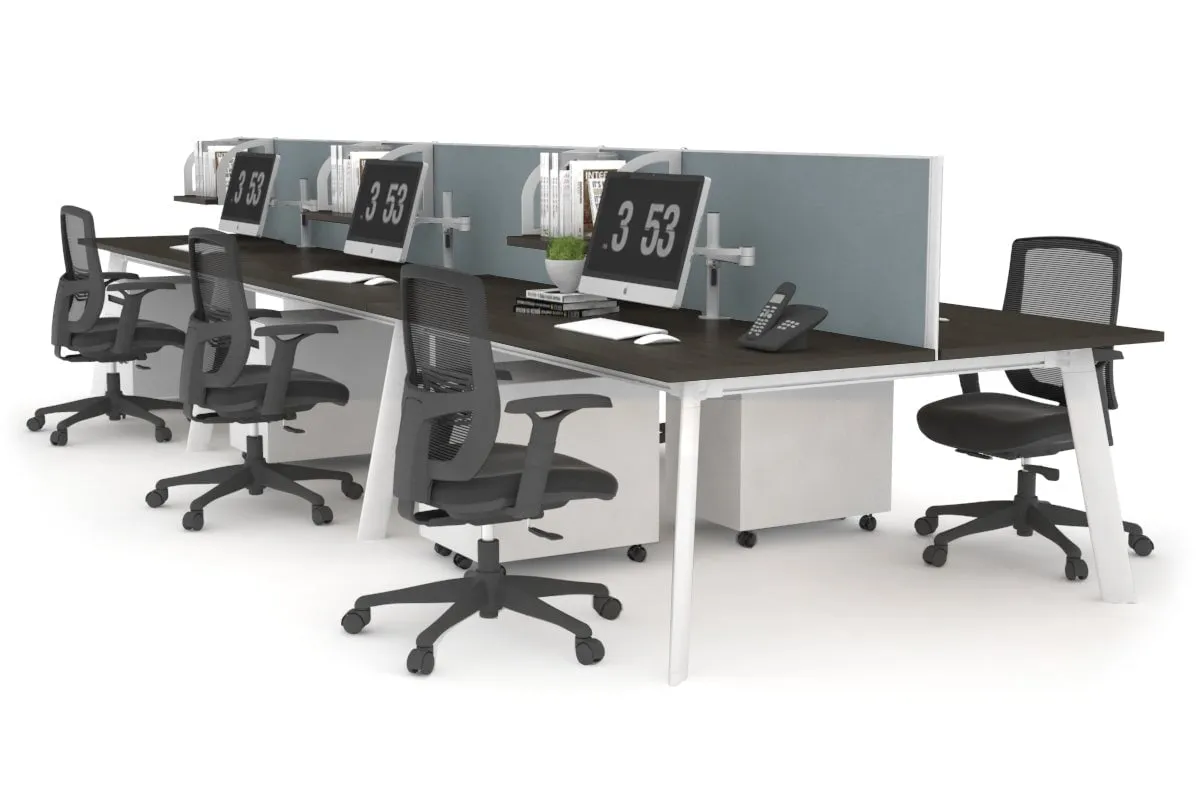 Switch - 6 Person Workstation White Frame [1200L x 700W]