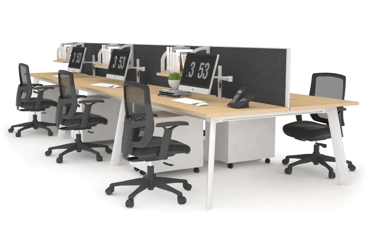 Switch - 6 Person Workstation White Frame [1200L x 700W]