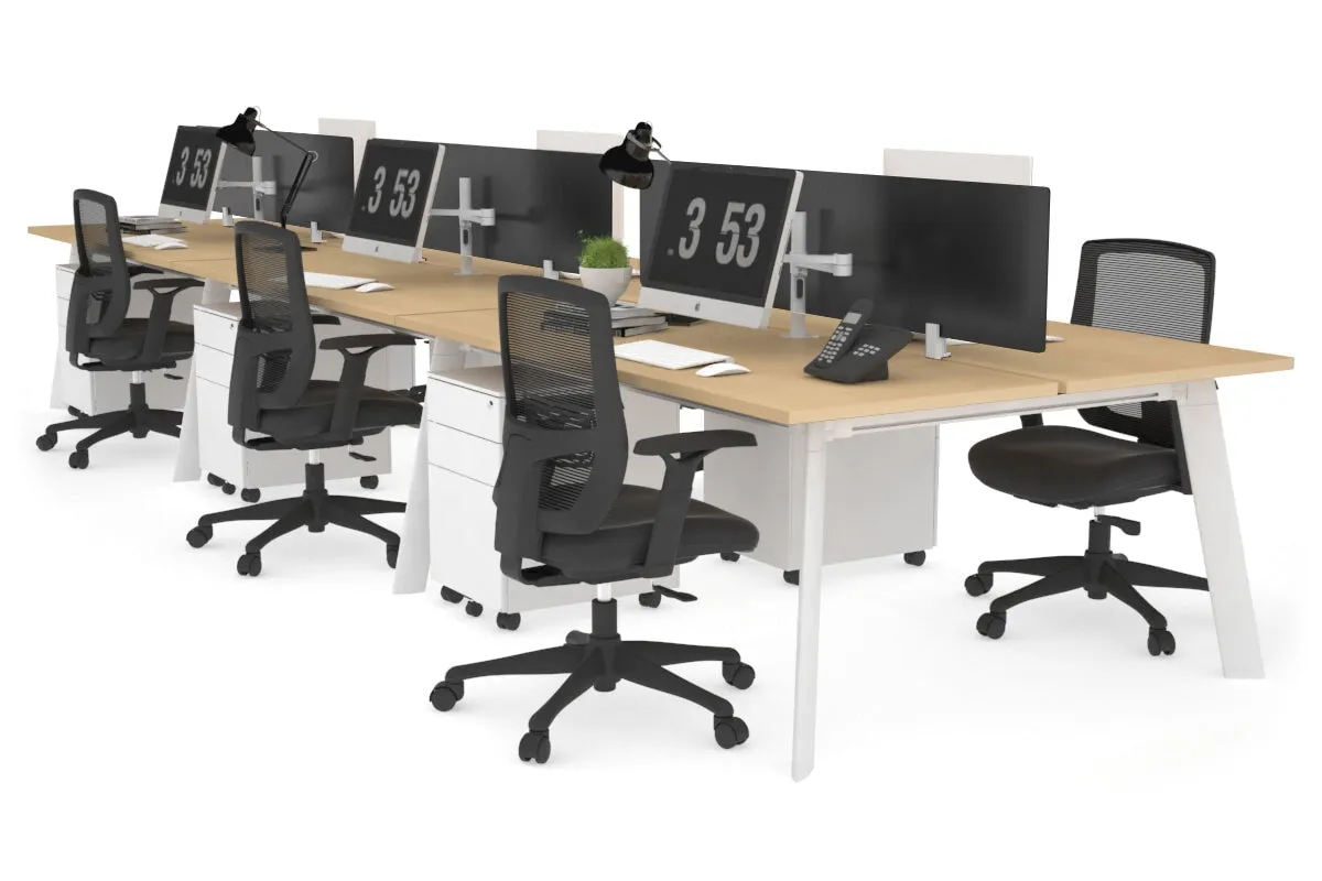 Switch - 6 Person Workstation White Frame [1200L x 700W]