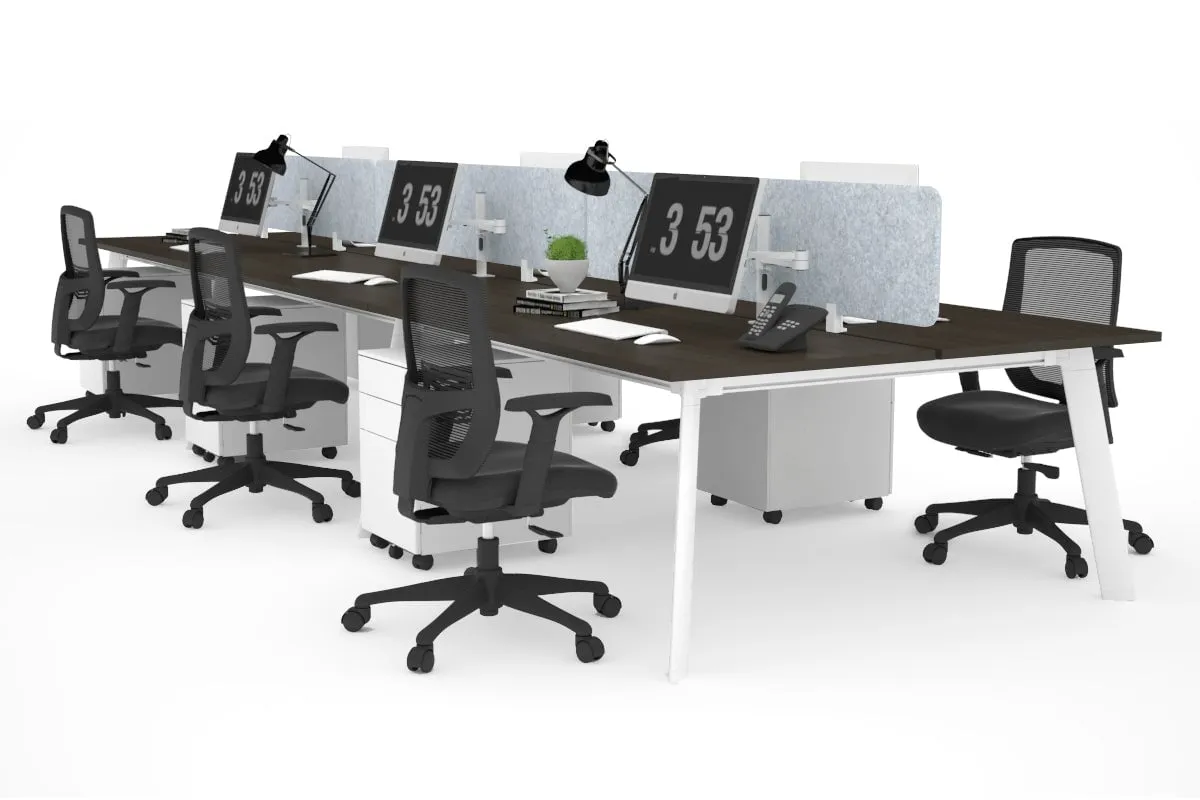 Switch - 6 Person Workstation White Frame [1200L x 700W]