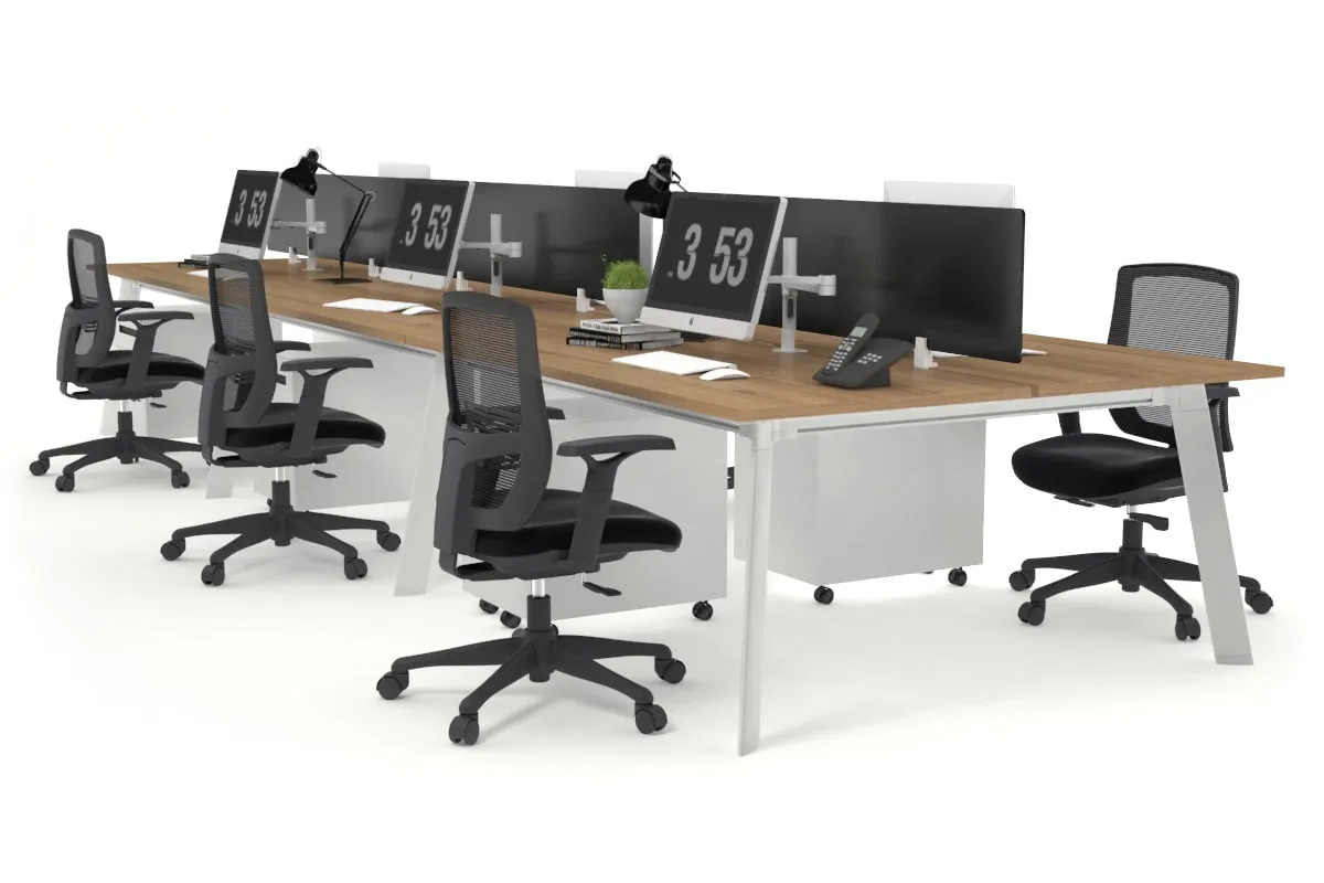 Switch - 6 Person Workstation White Frame [1200L x 700W]
