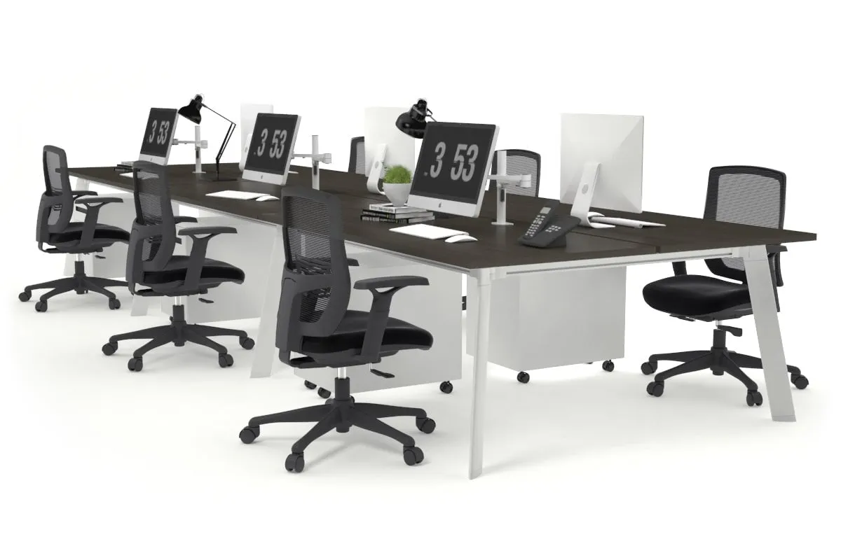 Switch - 6 Person Workstation White Frame [1200L x 700W]