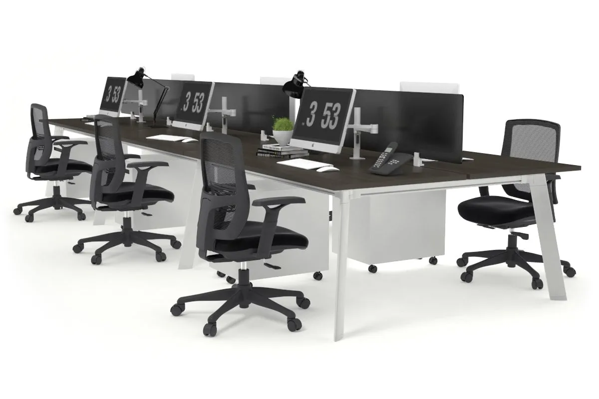 Switch - 6 Person Workstation White Frame [1200L x 700W]