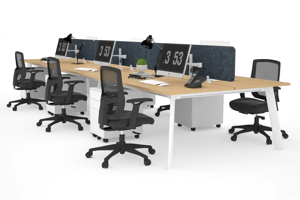 Switch - 6 Person Workstation White Frame [1200L x 700W]