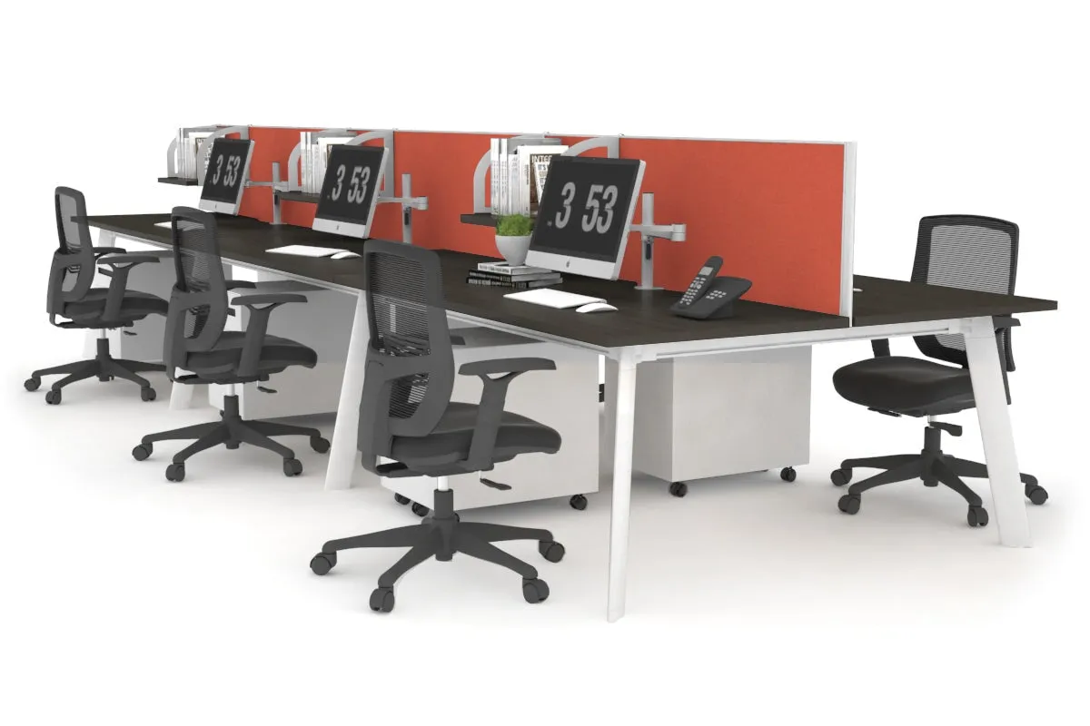 Switch - 6 Person Workstation White Frame [1200L x 700W]