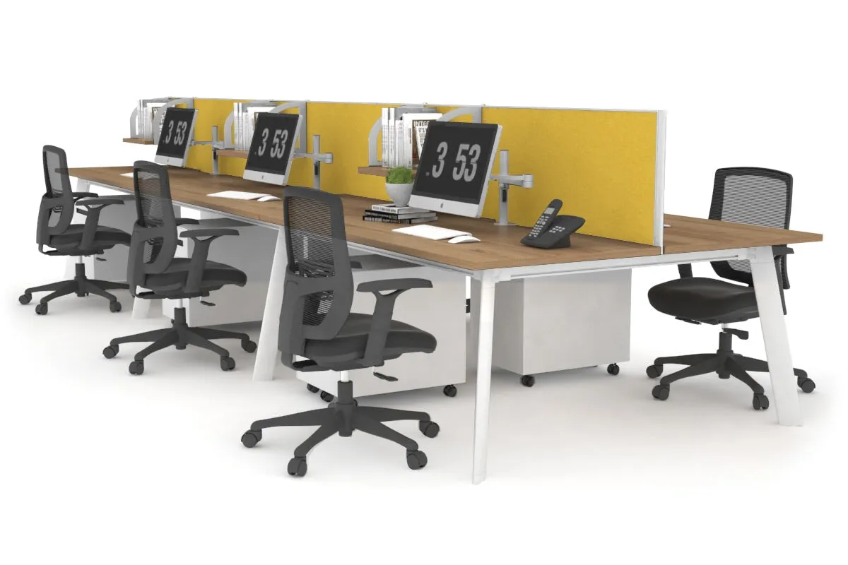 Switch - 6 Person Workstation White Frame [1200L x 700W]
