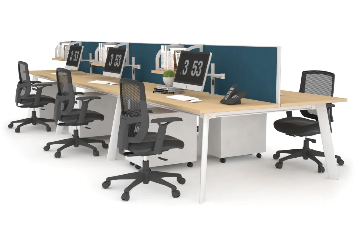 Switch - 6 Person Workstation White Frame [1200L x 700W]