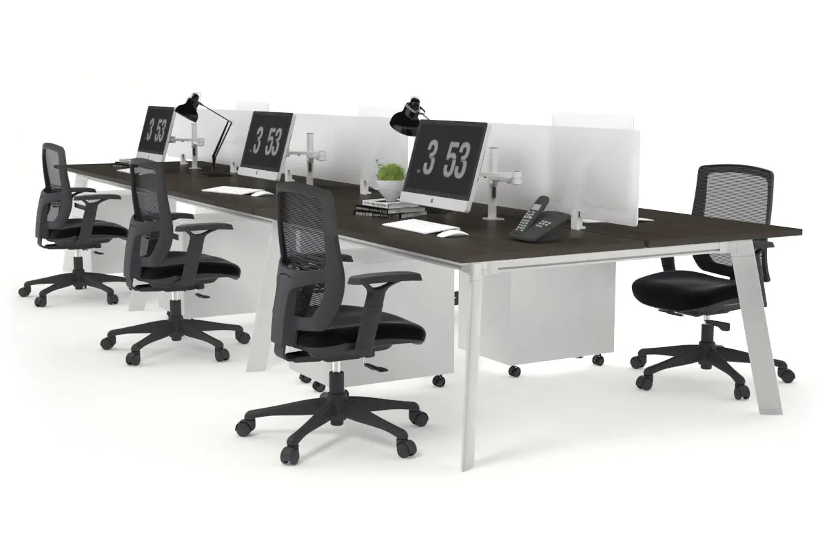 Switch - 6 Person Workstation White Frame [1200L x 700W]