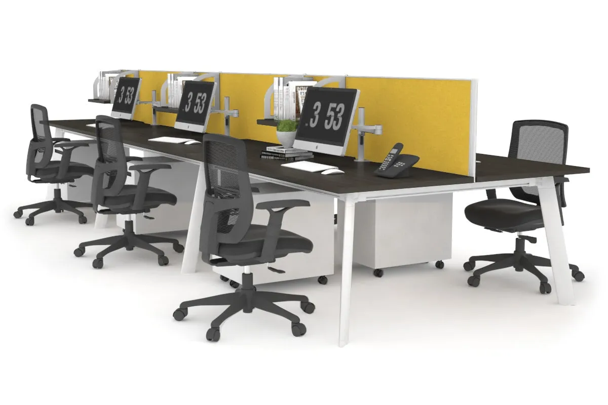Switch - 6 Person Workstation White Frame [1200L x 700W]