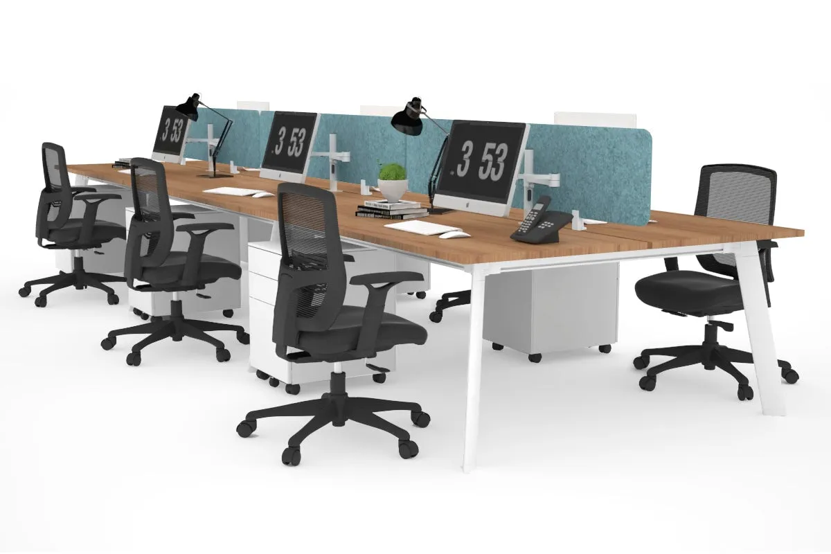 Switch - 6 Person Workstation White Frame [1200L x 700W]